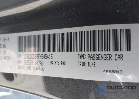 2015 Chrysler 200 C из США, поврежденный, VIN 1C3CCCCB8FN545415